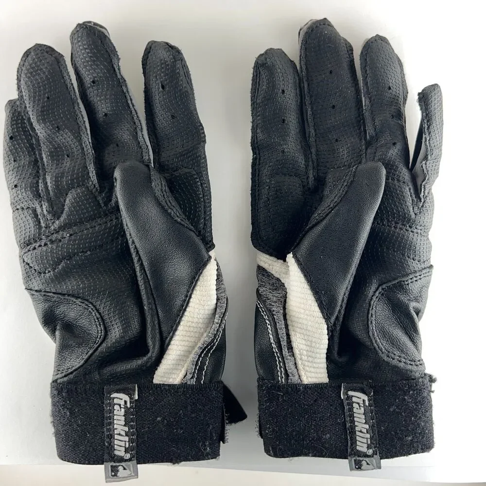 Franklin Sports MLB Batting Gloves Baseball + Softball Youth S Black/Gray/White